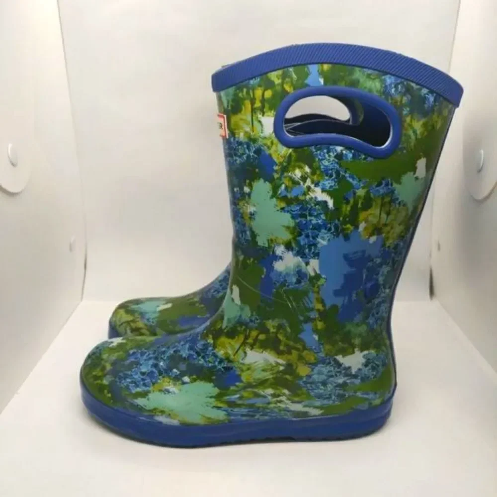 Hunter x Target‎ Waterproof Rain Boots Girls Size 4 Blue Green